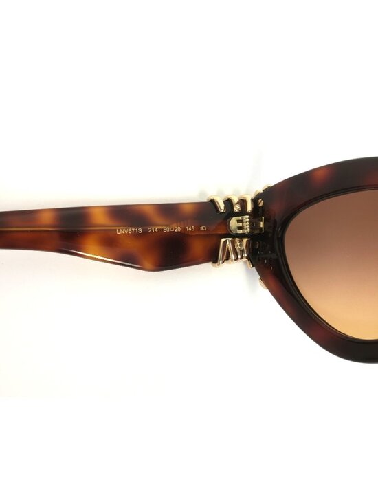 Lanvin LNV671S 214 50mm Oval Cat Eye Sunglasses Tortoise / Brown Gradient main image 5